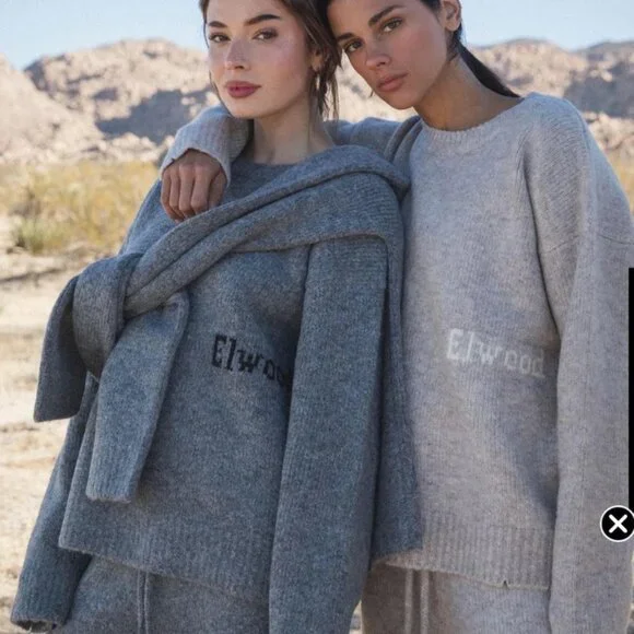 Elwood Women's Grey and Cream Knit Sweater Oatmeal XS - Picture 2 of 4